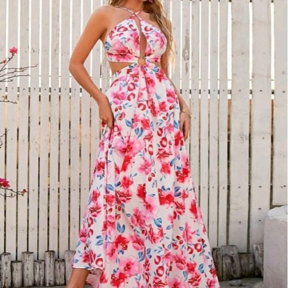 BACKLESS TIE BACK BOHO DRESS - Picture 11 of 15